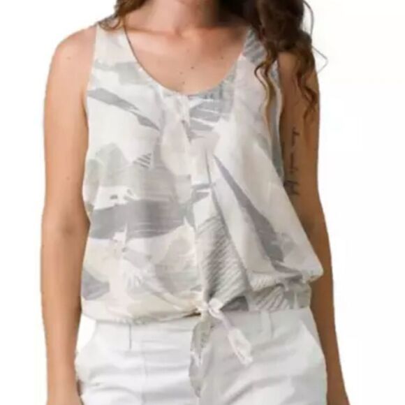 prAna McKenzie tie front camo Tank Top - Picture 1 of 5